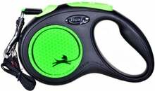 Jalutusrihm Flexi New Neon M, 5 m, kuni 25 kg, roheline