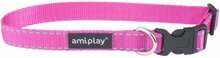 Kaelarihm Amiplay Reflective, 450 - 700 mm x 25 mm, roosa