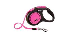 Jalutusrihm Flexi New Neon S, 5 m, kuni 15 kg, roosa
