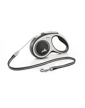 Jalutusrihm Flexi New Comfort S, 5 m, kuni 12 kg, must