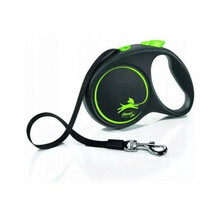Jalutusrihm Flexi Black Design M, 5 m, kuni 25 kg, roheline
