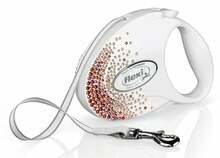 Jalutusrihm Flexi Glam Splash M, 5 m, valge/oranž/roosa