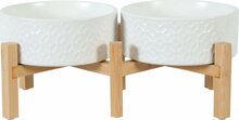 Kausside komplekt koos alusega Zolux Keramo Duo, 2 x 700 ml, valge