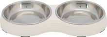 Kausside komplekt Trixie, valge, melamiin/roostevaba teras, 2 x 0.2 L, 13 cm