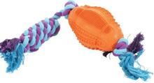 Kummist ragbypall koertele Zolux, 11 cm, sinine/roheline/oranž