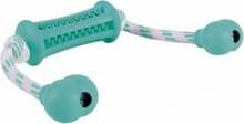 Mänguasi koerale Trixie Denta Fun Stick With Rope, 9 cm, valge/türkiis