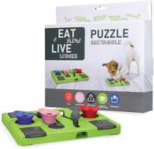 Koerte maiuste mõistatusmänguasi Puzzle Rectangle, Eat Slow Live Longer