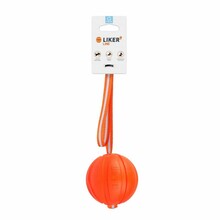 Koera mänguasi pall rihmaga Liker Line, 9 cm, oranž