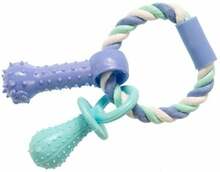 Mänguasi koertele Gimborn Dog Cotton Dent Plus Anello Corda, 15 cm, sinine/lilla