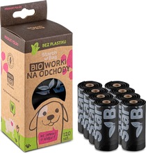 Komposteeritavad koerte väljaheitekotid Starch Bag BIO, mustad, 8x15 tk