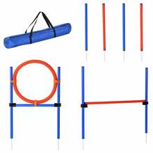 Koerte agility treeningvarustus Pawhut 3 in 1, sinine + punane