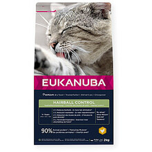 Kuivtoit kassidele Eukanuba Hairball Control kanaga, 2 kg