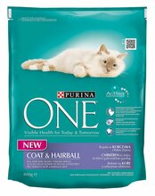 Kuivtoit kassidele Purina One Coat & Hairball kanaga, 800 g