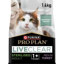 Kuivtoit täiskasvanud steriliseeritud kassidele Pro Plan LiveClear Sterilised Adult, kalkuniga, 1.4 kg