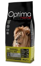 Kuivtoit kassipoegadele Optima Nova Cat Hairball, 8 kg