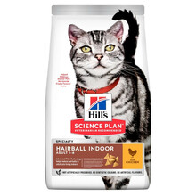 Kuivtoit täiskasvanud toakassidele Hill's Science Plan Adult Hairball Indoor kanaga, 3 kg