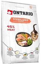 Kuivtoit kassipoegadele Ontario Cat Sterilised Salmon, 0,4 kg