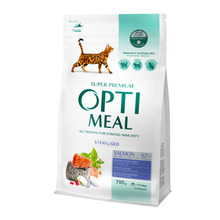 Kuivtoit steriliseeritud kassidele lõhega Optimeal, 4 kg