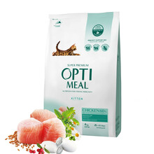Kuivtoit kassipoegadele Optimeal kanaga, 4 kg