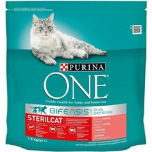 Kuivtoit steriliseeritud kassidele lõhega Purina One Bifensis, 1,5 kg
