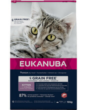 Kuivtoit kassipoegadele Eukanuba Grain Free Kitten lõhega, 10 kg