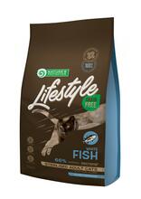Kuivtoit steriliseeritud kassidele Nature's Protection Lifestyle teraviljavaba valge kalaga, 1,5 kg