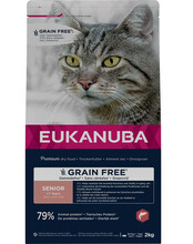 Kuivtoit kassidele Eukanuba Grain Free Senior lõhega, 2 kg