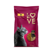 Kuivtoit täiskasvanud kassidele My Love, kanaga, 11 kg