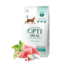 Kuivtoit steriliseeritud kassidele Optimeal kalkuni ja kaeraga, 4 kg