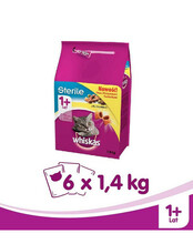 Kuivtoit steriliseeritud kassidele Whiskas Sterile kanaga, 8.4 kg (6 x 1.4 kg)