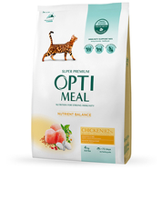 Kuivtoit kassidele Optimeal kanaga, 1,5 kg