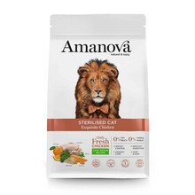 Kuivtoit steriliseeritud kassile Amanova Adult Cat Sterilised Exquisite Chicken kanaga, 1,5 kg