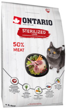 Kuivtoit steriliseeritud kassidele Ontario Cat Sterilised Lamb, 6.5 kg
