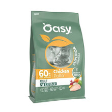 Kuivtoit steriliseeritud kassidele Oasy Superior Adult Sterilized, kanaga, 6 kg