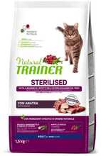 Kuivtoit kassidele Natural Trainer Adult Sterilised Duck, 1.5 kg