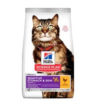 Kuivtoit kassidele Hill's Science Plan Adult Sensitive Stomach & Skin kanaga, 300 g
