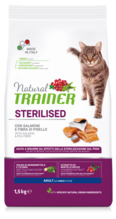 Kuivtoit kassidele Natural Trainer Adult Sterilised lõhega, 1.5 kg