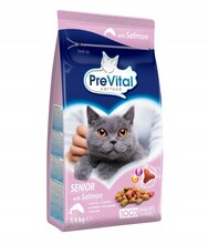 Kuivtoit vanematele kassidele lõhega Prevital Senior Salmon, 1.4 kg