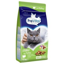 Kuivtoit kassidele Prevital Sterile kalkuniga, 1.4 kg
