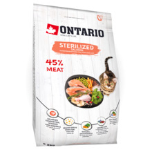 Kuivtoit steriliseeritud kassidele Ontario Sterilized Salmon, 2 kg