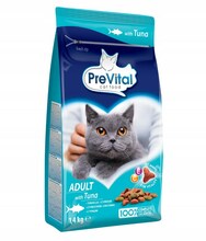 Kuivtoit kassidele PREVITAL Adult Tuna, 1.4 kg