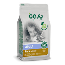 Kuivtoit kassidele Oasy Adult Cat Pork sealihaga, 1,5 kg