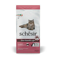 Kuivtoit kassidele AGRAS PET FOODS SCHESIR Adult Sterilized & Light singiga, 10 kg