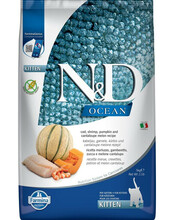 Kuivtoit kassipoegadele Farmina N&D Ocean Cat Kitten Cod, Shrimp, Pumpkin & Cantaloupe Melon, 5 kg