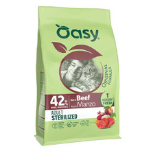 Kuivtoit kassidele Oasy Original Sterilised, veiselihaga, 1.5 kg