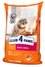 Kuivtoit kassipoegadele Club 4 Paws Premium vasikalihaga, 14 kg