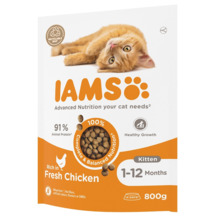 Kuivtoit kassipoegadele Iams Vitality Fresh Chicken, 0.8 kg