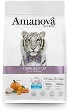 Kuivtoit steriliseeritud kassidele Amanova Adult Cat Sterilised Fish Delicacy, 1,5 kg