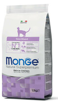 Kuivtoit steriliseeritud kassidele Monge Sterilised Rich in Chicken, 1,5 kg