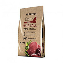 Kuivtoit kassipoegadele Fitmin Purity Hairball, 1,5 kg